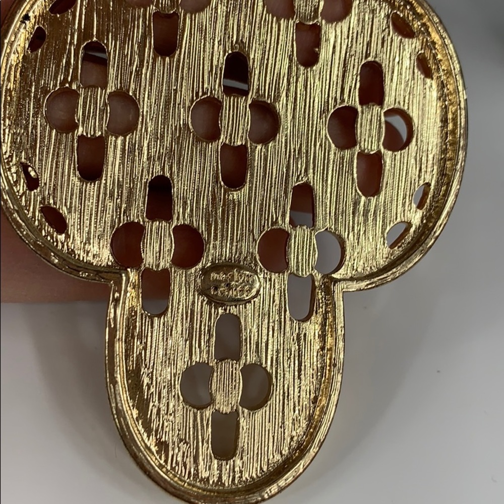 Marlyn Schiff Retro Gold Tone Statement Necklace - Picture 6 of 9